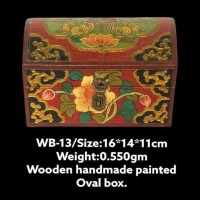 Wooden Handmade Painted Oval Box