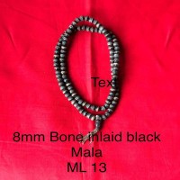 Bone Inlaid Black Mala