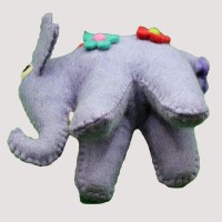 Purple Elephant Felt Doll