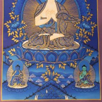 Blue Bless Buddha Thangka Painting