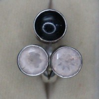 Rose Quartz Plus black Oneyx Ring