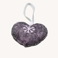 Grey Felt Heart