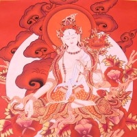 White Tara Handmade Thangka Painting