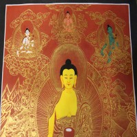 Red Buddha Thangka Painting