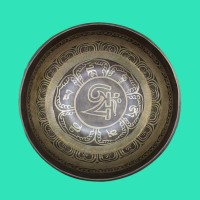 Om Carved Tibetan Singing Bowl