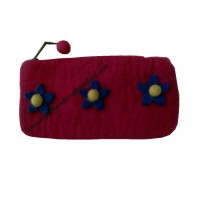 Three Flower Felt Purse