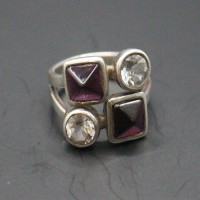 Garnet Plus Aquamarine Ring