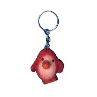 Red Bird Felt Key Ring