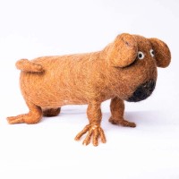 Felt Brown Bull Dog