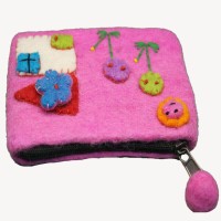 Pink Art Felt Purse