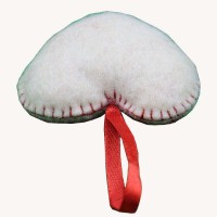 Felt White Red Heart