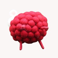 Red Ball Sheep Felt Doll