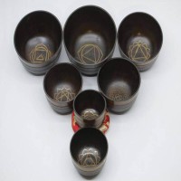 Black Seven Chakra Set Singing Bowl