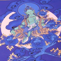 Handmade Green Tara Thangka Painting
