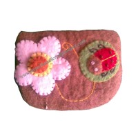 Bug Flower Felt Purse
