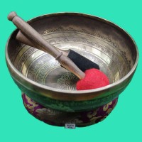 Bajra With Buddha Eye Carved Singing Bowl