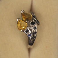 Citrin Plus Sapphire Ring