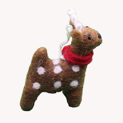 Spotted Reindeer Felt Doll